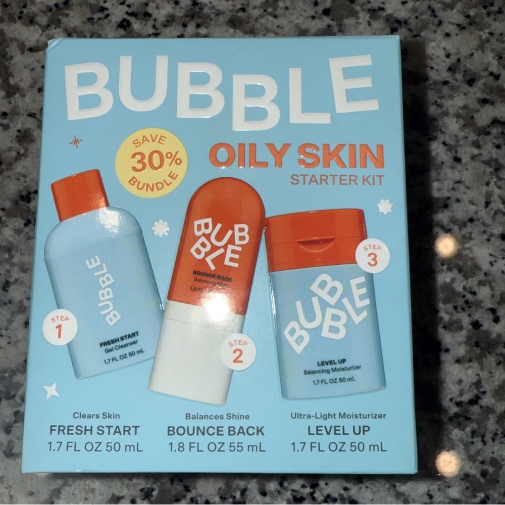 Bubble Oily Skin Starter Kit - Blue, Orange, White